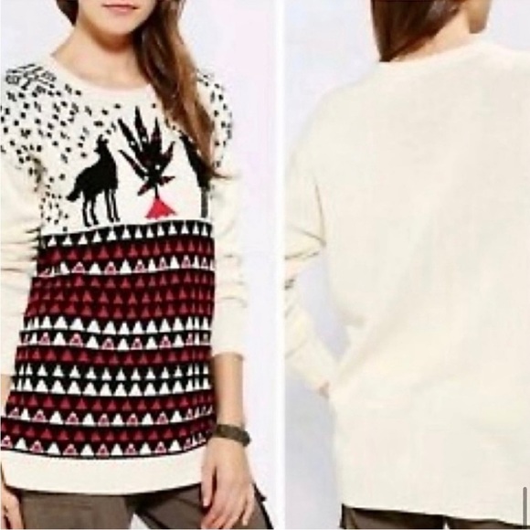 BDG Oversized Wolf Nordic Holiday Knit Sweater - Picture 3 of 7